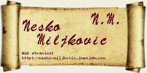 Neško Miljković vizit kartica